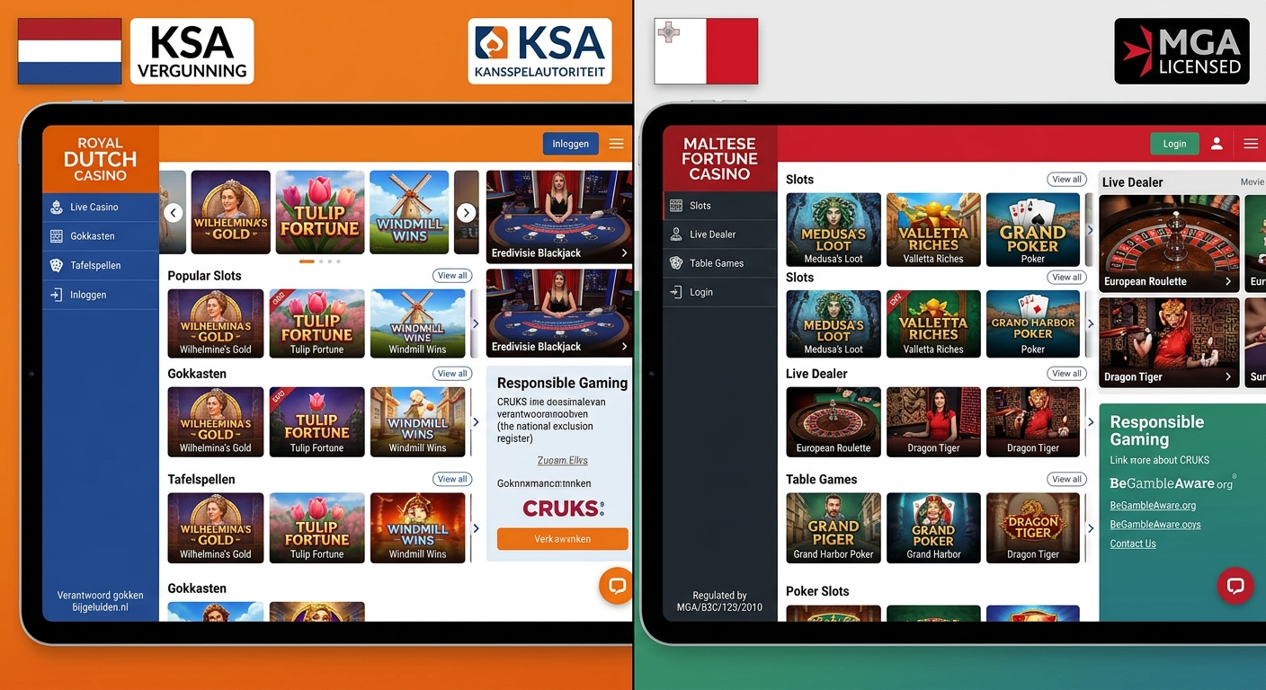 Verschillen tussen de KSA en de MGA vergunning - online casino malta